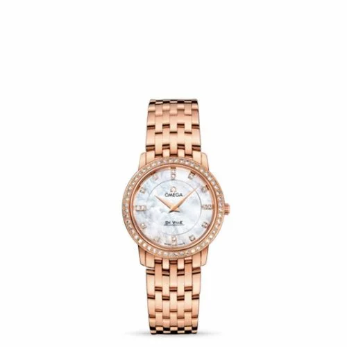 Omega De Ville Prestige Quartz 27 Red Gold / Diamond / MOP / Bracelet 413.55.27.60.55.002 (41355276055002)
